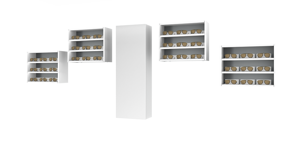 Top Vision Group eyewear display wall boutique Top Vision Instore eyewear display wall boutique