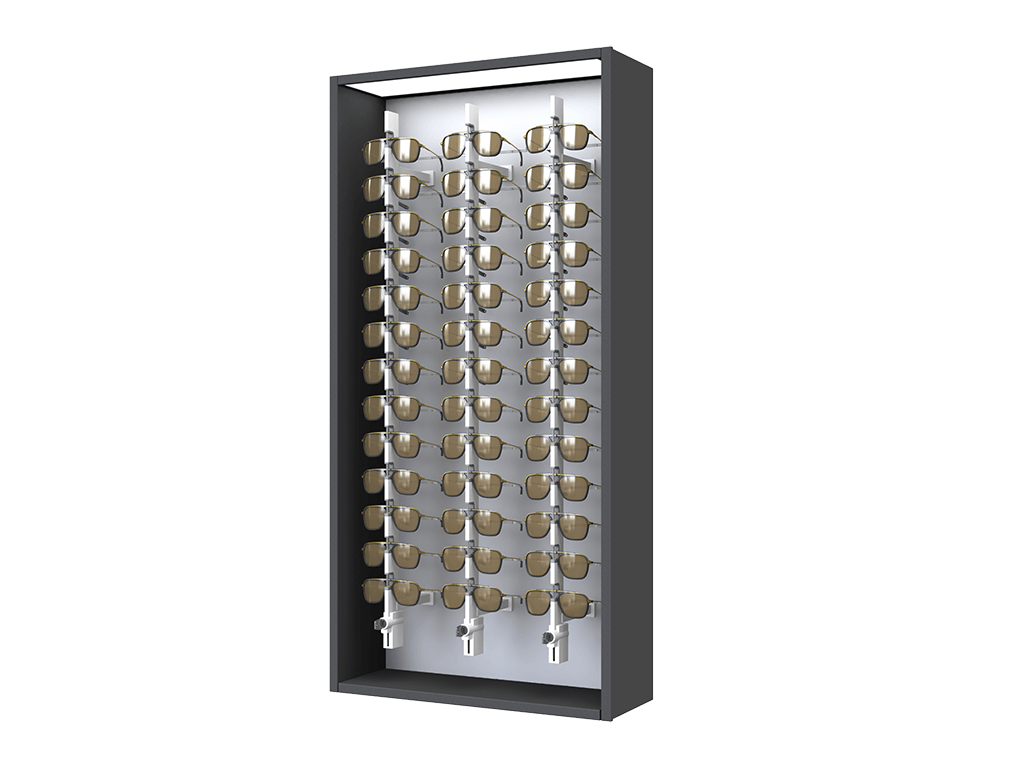 [CAK.13x3.BL.TW-S] Carré with lockable columns (Key Locked, 64cm, Black 9005, Traffic white 9016, Single)