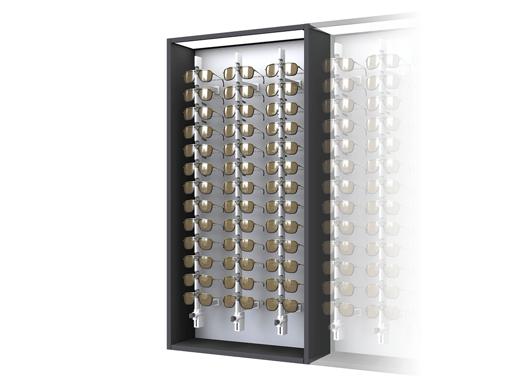 [CAK.13x3.BL.TW-L] Carré with lockable columns (Key Locked, 64cm, Black 9005, Traffic white 9016, Left)