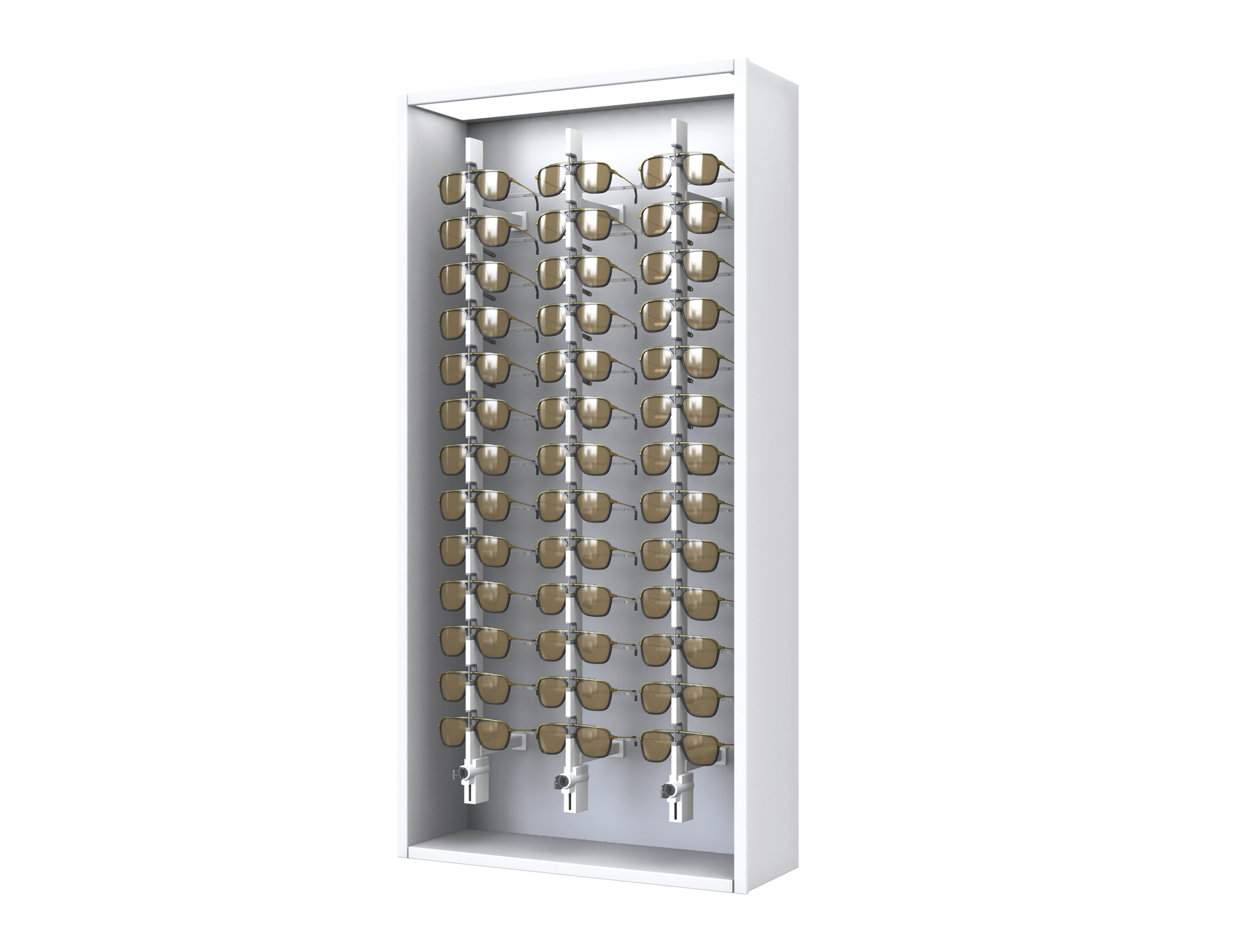 [CAK.13x3.TW.TW-S] Carré with lockable columns (Key Locked, 64cm, Traffic white 9016, Traffic white 9016, Single)