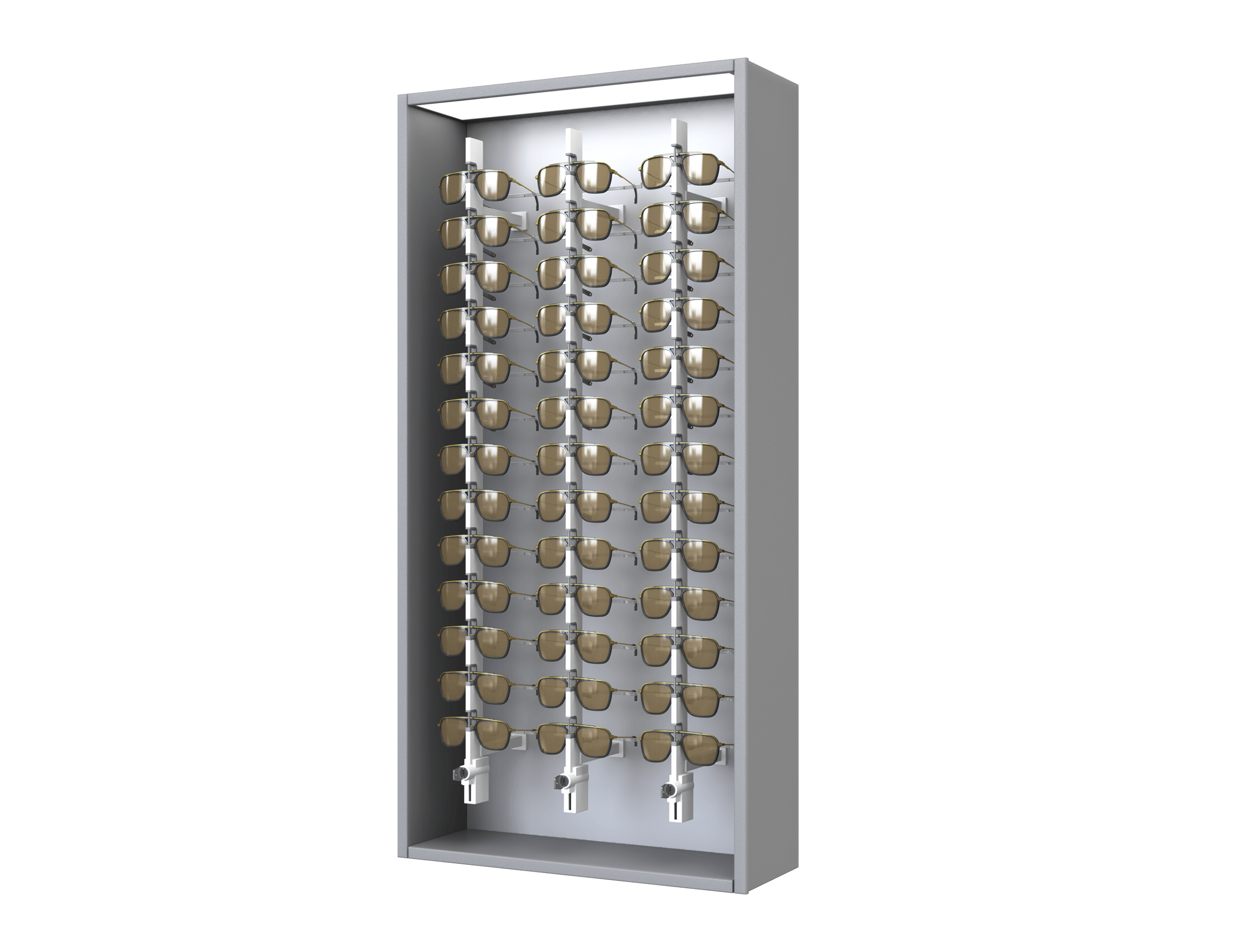 [CAK.13x3.WG.TW-S] Carré with lockable columns (Key Locked, 64cm, Window Grey 7040, Traffic white 9016, Single)
