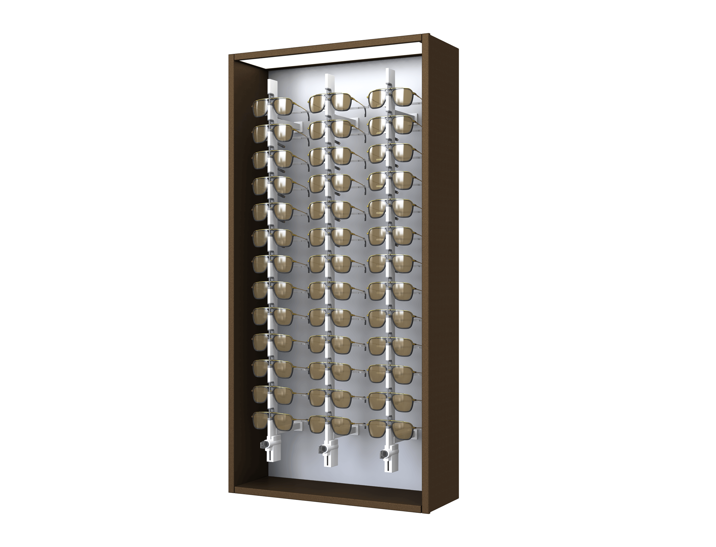 [CAK.13x3.TR.TW-S] Carré with lockable columns (Key Locked, 64cm, Timeless Rust, Traffic white 9016, Single)