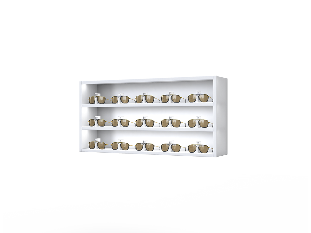 [CSR.3x5.TW-TW.TW-S] Carré One met op afstandbedienbaar gesloten stalen LED-planken (50cm/3 planken, Wit, Verkeerswit 9016, Verkeerswit 9016, Vrijstaand)